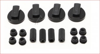 Set 4 butoane universale negre pentru aragaze cuptoare